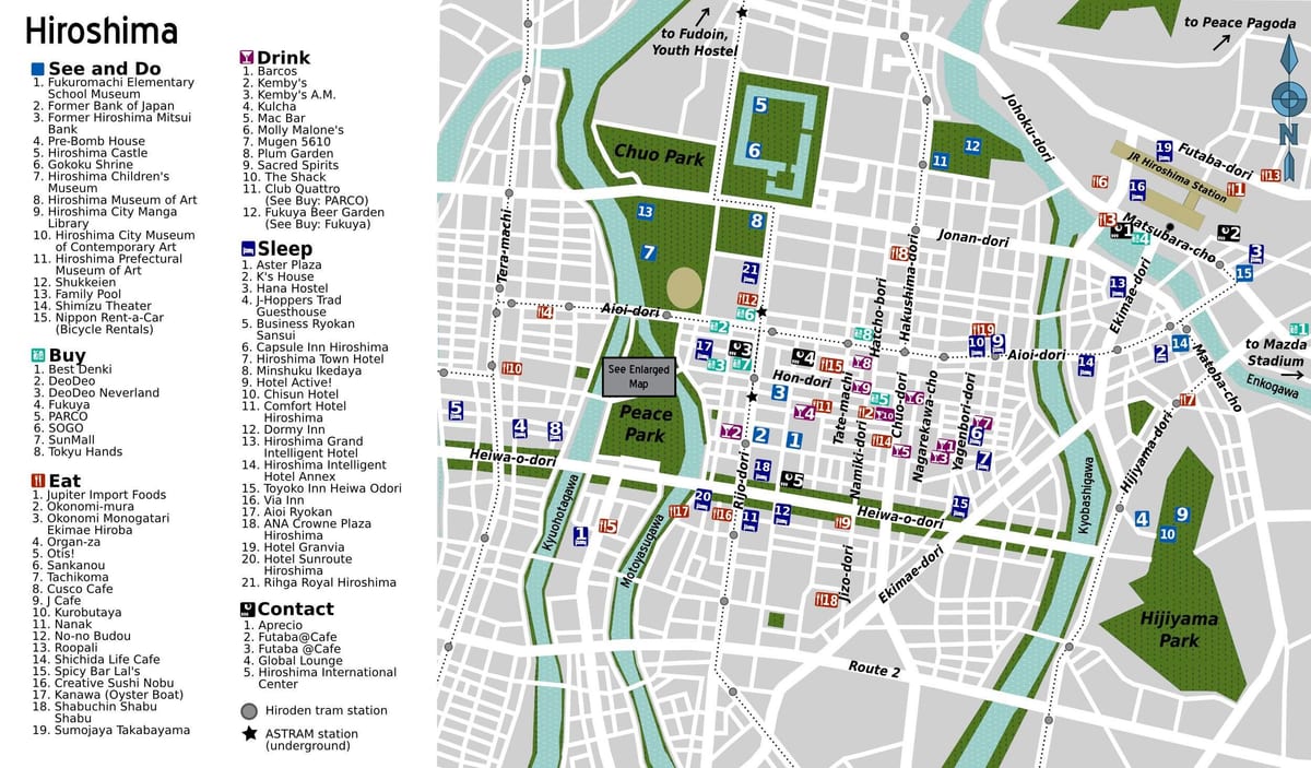 hiroshima atraccions mapa