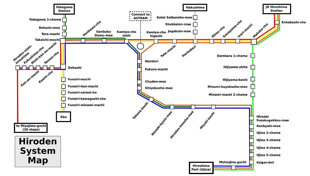 Mapa de hiroshima tren