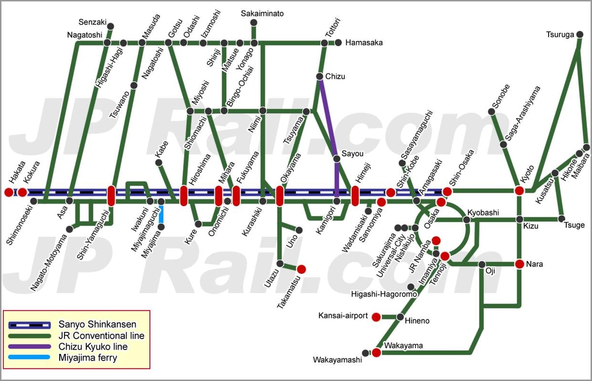 sanyo shinkansen mapa